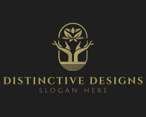 Hand Lotus Yoga logo design