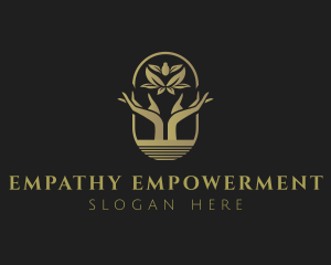 Hand Lotus Yoga logo design