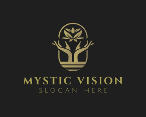 Hand Lotus Yoga logo design