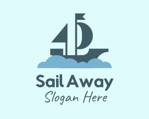 Sail Boat Cloud logo design