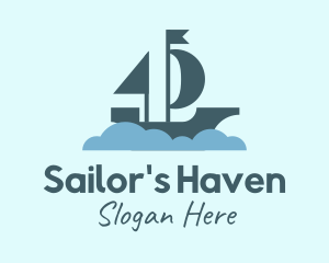 Sail Boat Cloud logo design