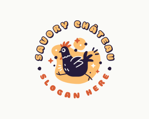 Cute Quirky Chicken logo design