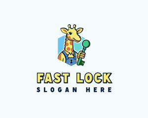 Giraffe Key Locksmith logo design