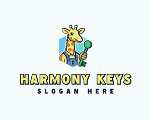 Giraffe Key Locksmith logo design