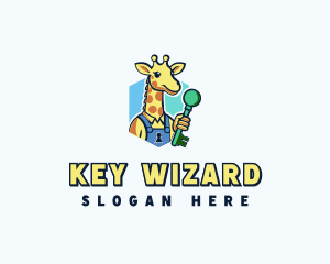 Giraffe Key Locksmith logo design