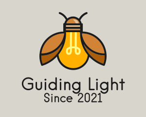 Beetle Light Bulb logo design