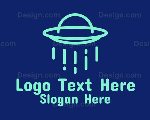 Green Alien Spaceship Logo