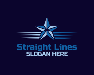 Geometric Star Line logo design