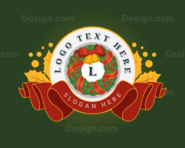 Christmas Wreath Decoration Logo