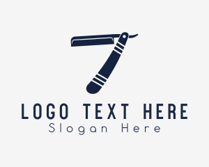 Striped Retro Razor logo