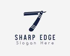 Striped Retro Razor logo