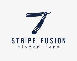 Striped Retro Razor logo