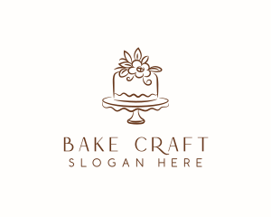 Floral Cake Baking logo design