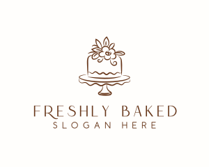 Floral Cake Baking logo design