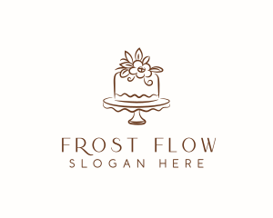 Floral Cake Baking logo design