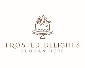 Floral Cake Baking logo design