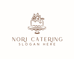 Floral Cake Baking logo design