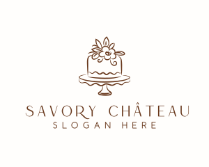 Floral Cake Baking logo design