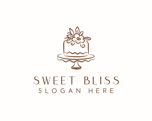 Floral Cake Baking logo design