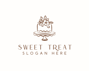 Floral Cake Baking logo design