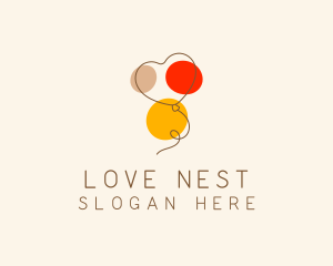 Heart Love Balloon logo design