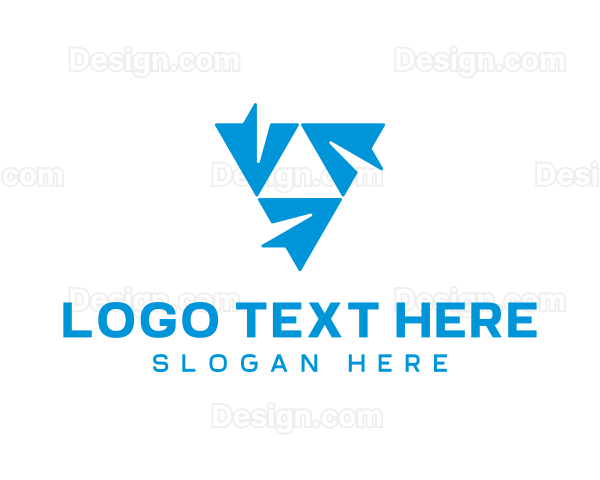 Blue Triangular Arrows Logo