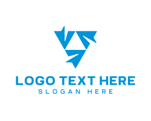 Architecture - Blue Triangular Arrows logo design