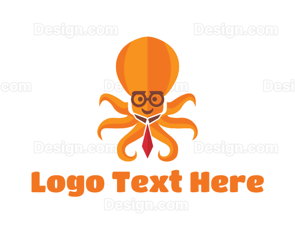Orange Octopus Necktie Logo