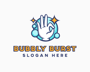 Hand Okay Sign Bubbles logo design