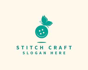 Sewing Button Butterfly logo