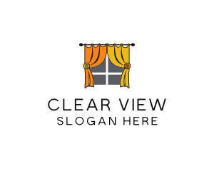 Room Window Curtains logo design