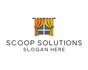 Room Window Curtains logo design