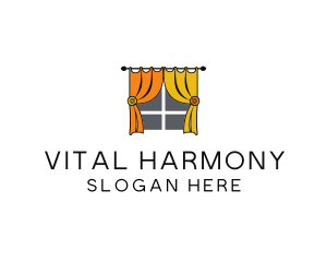 Room Window Curtains logo design