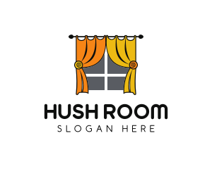 Room Window Curtains logo design