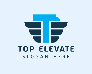 Blue Eagle Letter T logo design