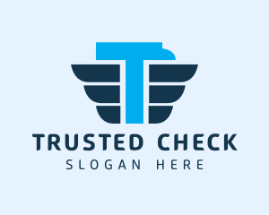 Blue Eagle Letter T logo design