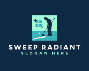 Janitor Housekeeper Cleaning logo design