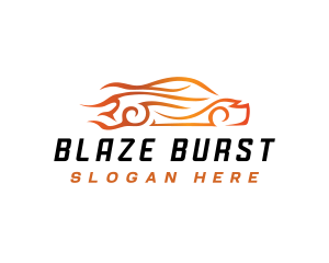 Fast Flaming Car logo design