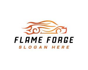 Fast Flaming Car logo design