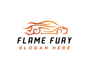 Fast Flaming Car logo design