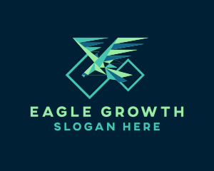 Geometric Shape Eagle Bird logo design