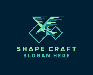 Geometric Shape Eagle Bird logo design