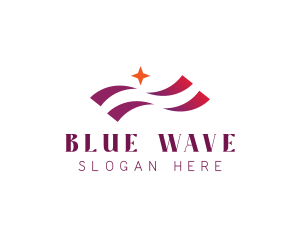 Waving Stripes Star Corporate logo design