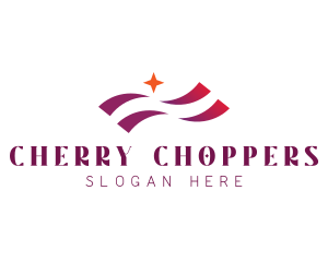 Waving Stripes Star Corporate logo design