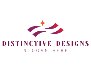 Waving Stripes Star Corporate logo design