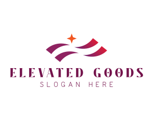 Waving Stripes Star Corporate logo design