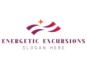 Waving Stripes Star Corporate logo design