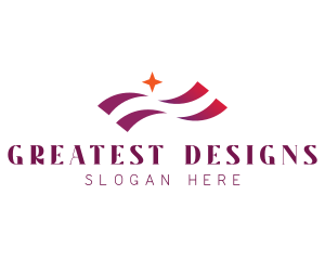 Waving Stripes Star Corporate logo design