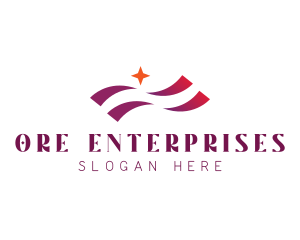 Waving Stripes Star Corporate logo design