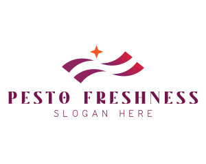 Waving Stripes Star Corporate logo design